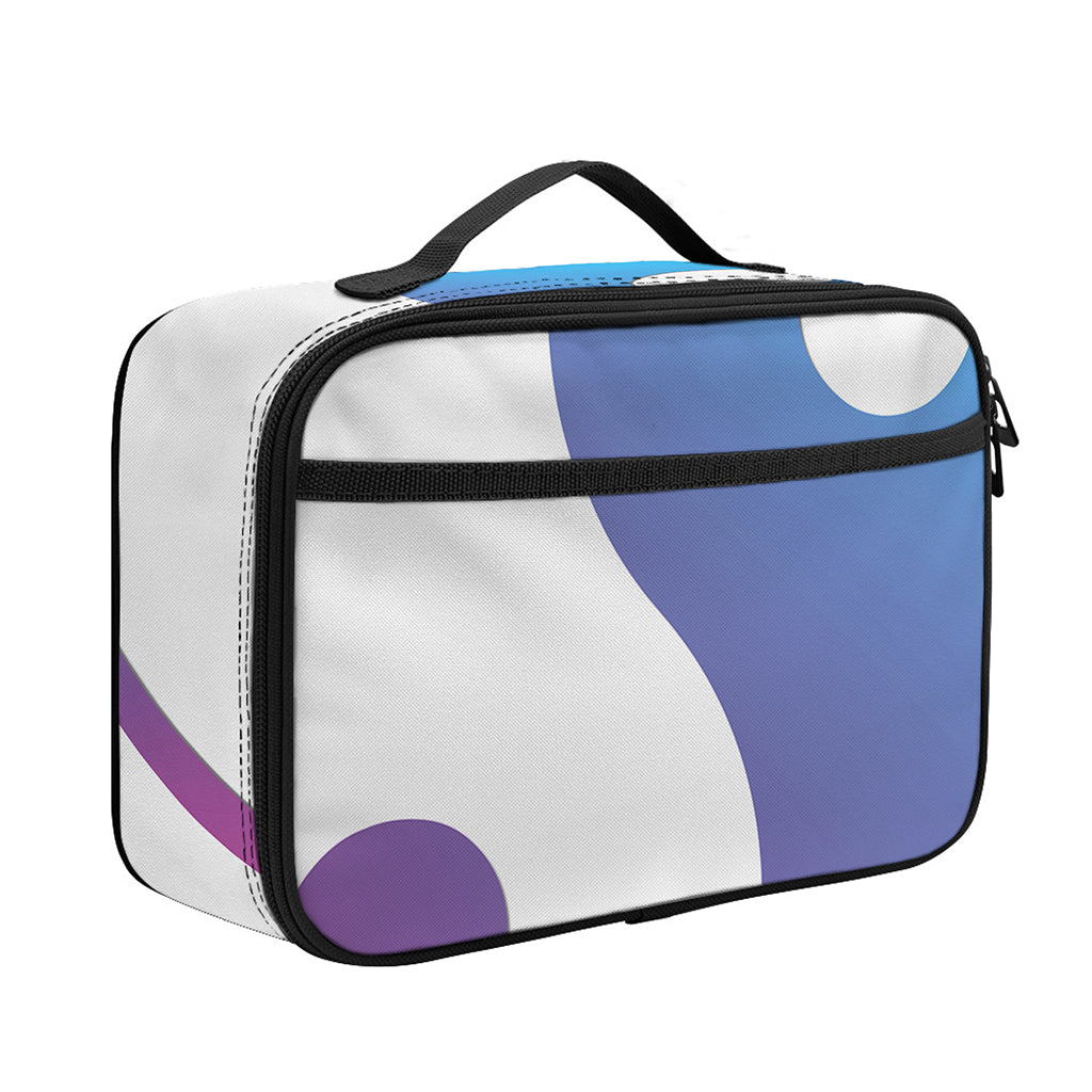 Purple And Blue Yin Yang Print Portable Lunch Bag