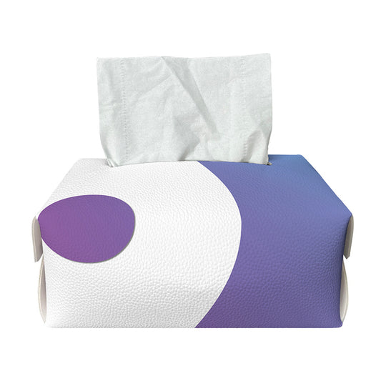Purple And Blue Yin Yang Print Rectangle Tissue Box Cover