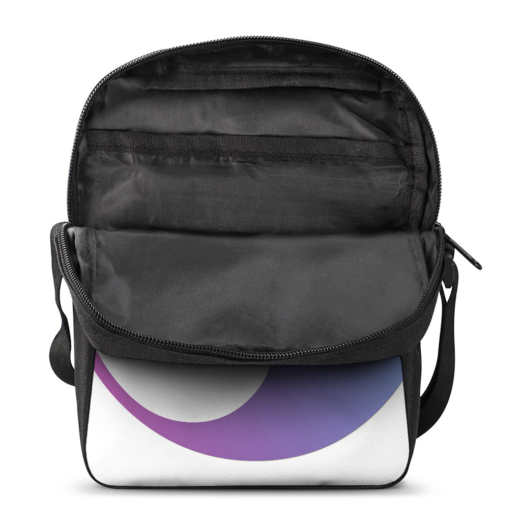 Purple And Blue Yin Yang Print Rectangular Crossbody Bag