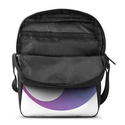 Purple And Blue Yin Yang Print Rectangular Crossbody Bag