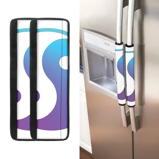 Purple And Blue Yin Yang Print Refrigerator Handle Covers