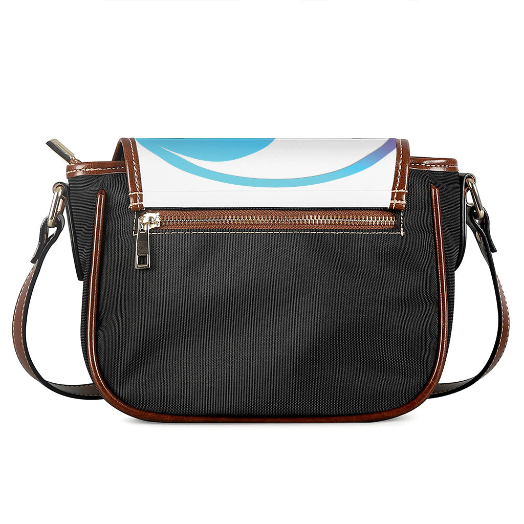 Purple And Blue Yin Yang Print Saddle Bag
