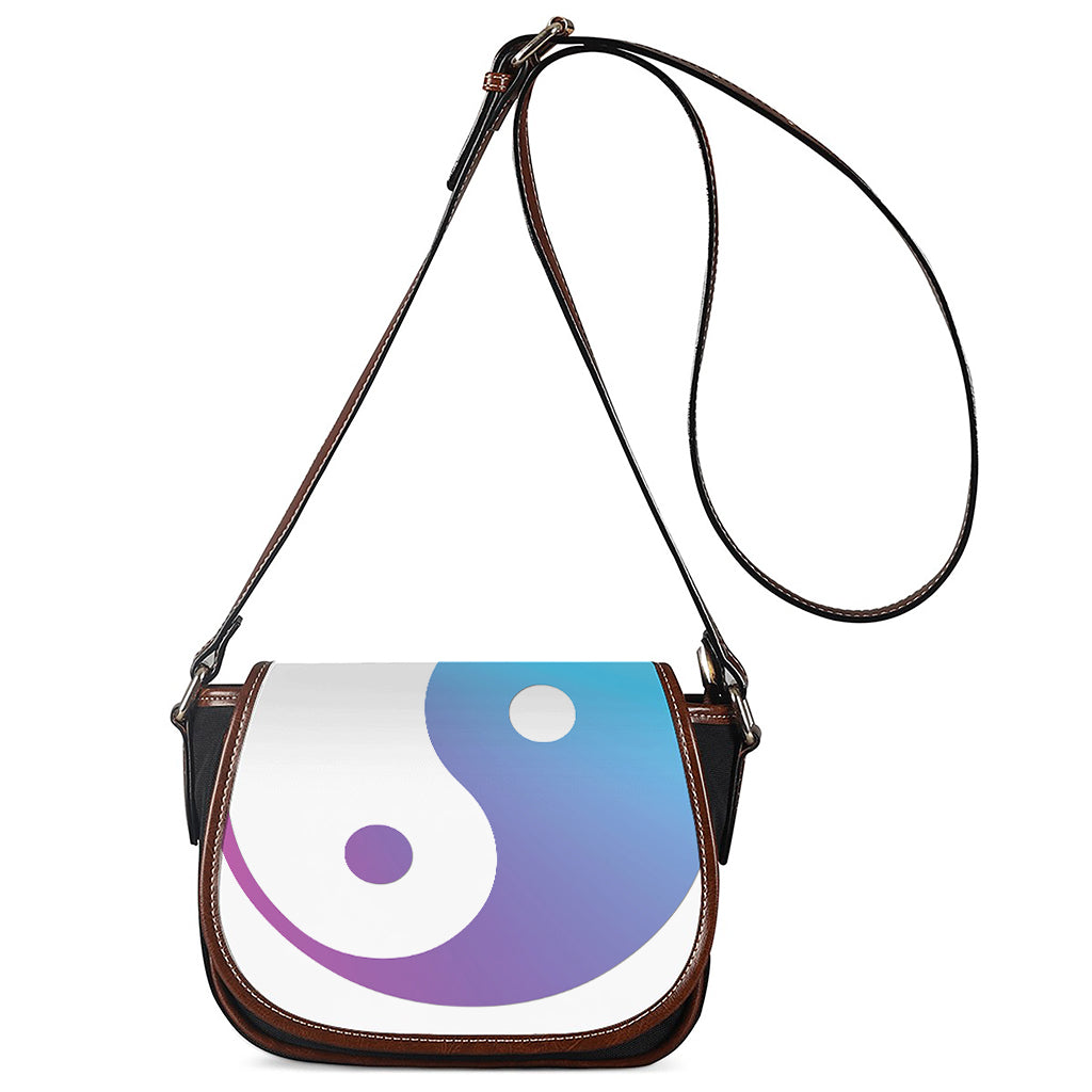 Purple And Blue Yin Yang Print Saddle Bag