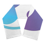 Purple And Blue Yin Yang Print Scarf