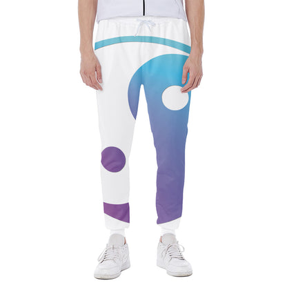 Purple And Blue Yin Yang Print Scuba Joggers