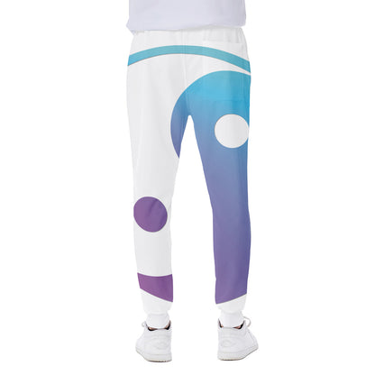 Purple And Blue Yin Yang Print Scuba Joggers