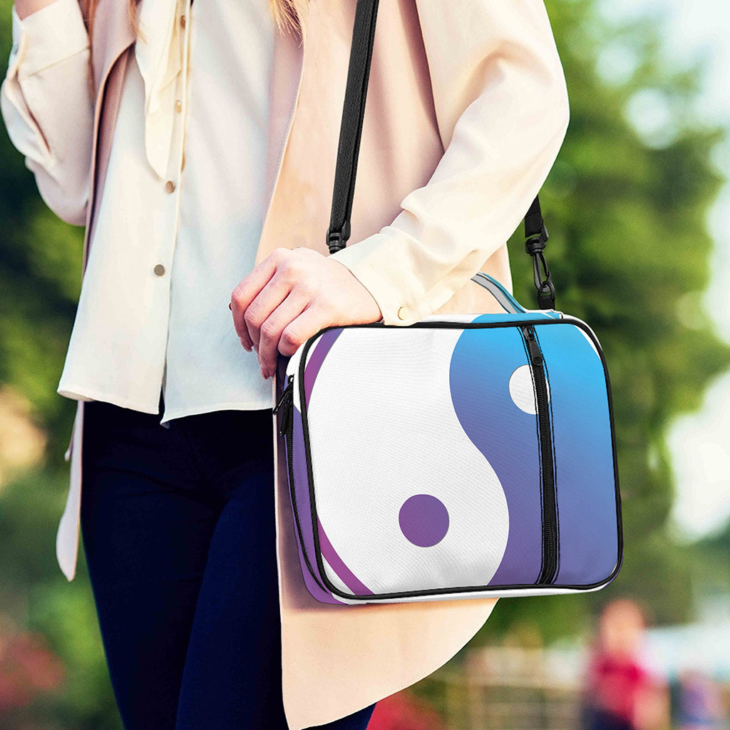 Purple And Blue Yin Yang Print Shoulder Strap Bible Bag