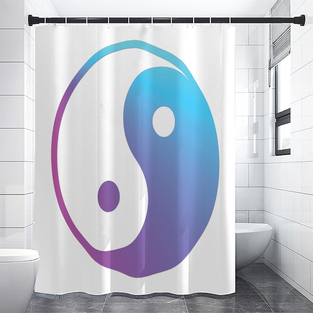 Purple And Blue Yin Yang Print Shower Curtain