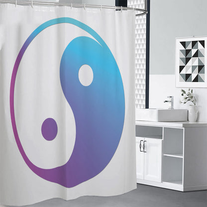 Purple And Blue Yin Yang Print Shower Curtain