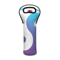 Purple And Blue Yin Yang Print Single Neoprene Wine Tote