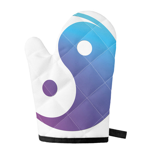 Purple And Blue Yin Yang Print Single Oven Mitt