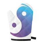 Purple And Blue Yin Yang Print Single Oven Mitt