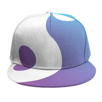 Purple And Blue Yin Yang Print Snapback Cap