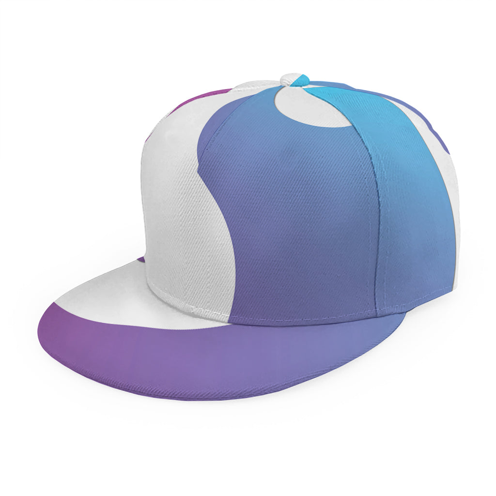 Purple And Blue Yin Yang Print Snapback Cap