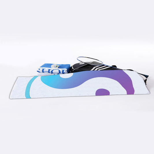 Purple And Blue Yin Yang Print Sports Towel