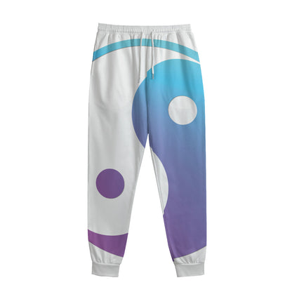 Purple And Blue Yin Yang Print Sweatpants