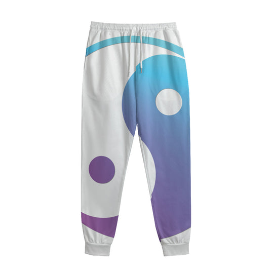 Purple And Blue Yin Yang Print Sweatpants