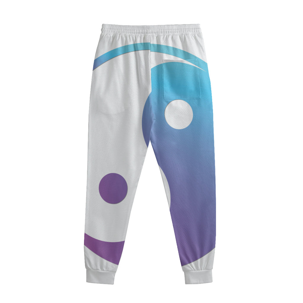 Purple And Blue Yin Yang Print Sweatpants