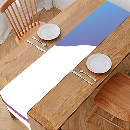 Purple And Blue Yin Yang Print Table Runner