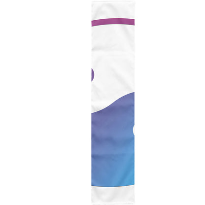 Purple And Blue Yin Yang Print Table Runner