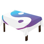 Purple And Blue Yin Yang Print Tablecloth