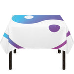 Purple And Blue Yin Yang Print Tablecloth