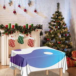 Purple And Blue Yin Yang Print Tablecloth