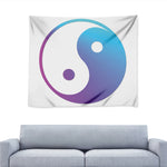 Purple And Blue Yin Yang Print Tapestry