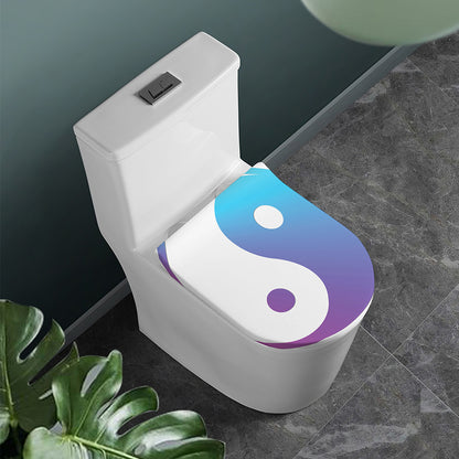 Purple And Blue Yin Yang Print Toilet Lid Cover