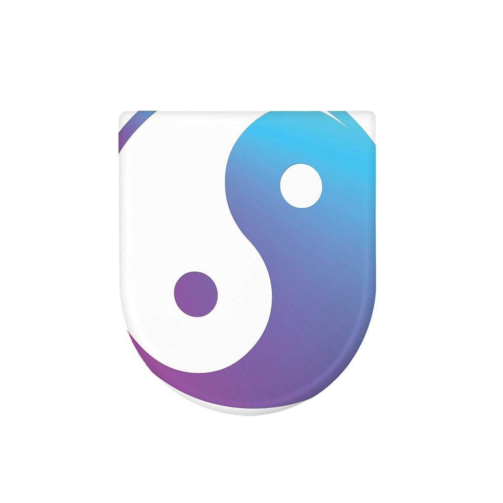 Purple And Blue Yin Yang Print Toilet Lid Cover