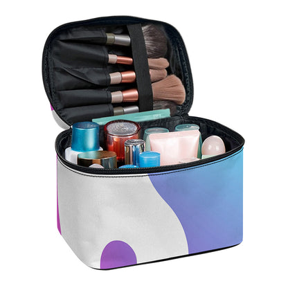 Purple And Blue Yin Yang Print Travel Makeup Bag