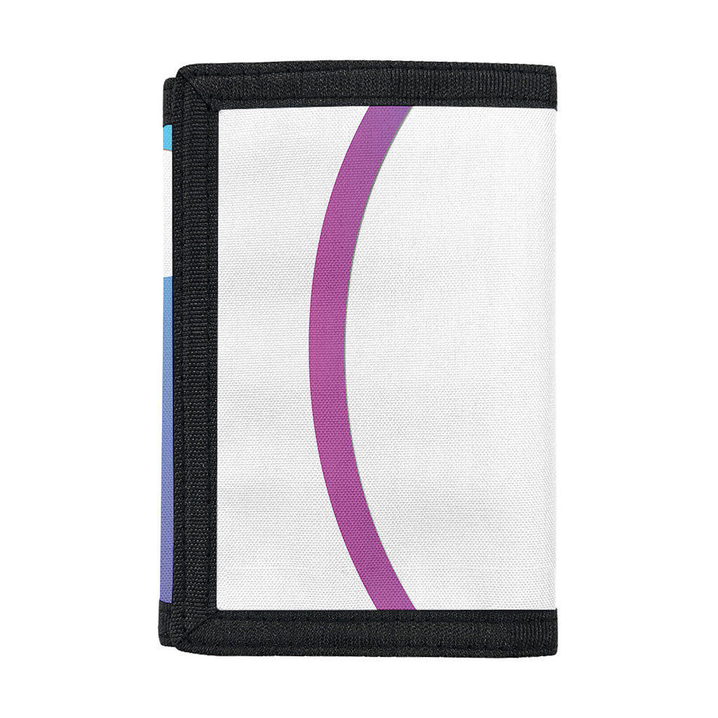 Purple And Blue Yin Yang Print Trifold Wallet