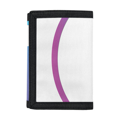 Purple And Blue Yin Yang Print Trifold Wallet