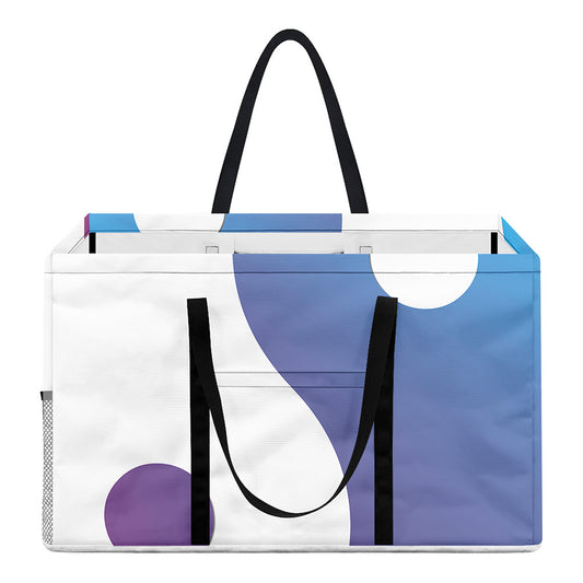 Purple And Blue Yin Yang Print Utility Tote Bag