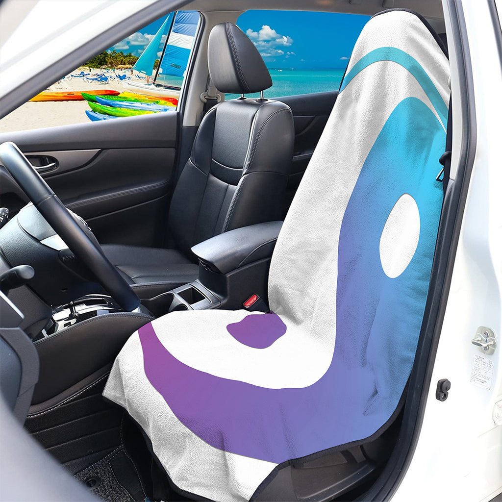 Purple And Blue Yin Yang Print Waterproof Car Seat Cover