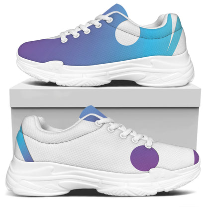 Purple And Blue Yin Yang Print White Chunky Shoes
