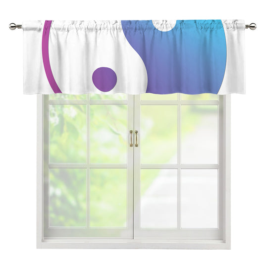 Purple And Blue Yin Yang Print Window Valance