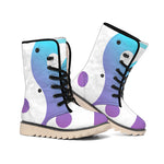Purple And Blue Yin Yang Print Winter Boots