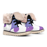 Purple And Blue Yin Yang Print Winter Boots