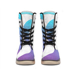 Purple And Blue Yin Yang Print Winter Boots