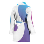 Purple And Blue Yin Yang Print Women's Bathrobe