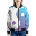 Purple And Blue Yin Yang Print Women's Bomber Jacket