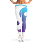 Purple And Blue Yin Yang Print Women's Leggings