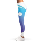 Purple And Blue Yin Yang Print Women's Leggings