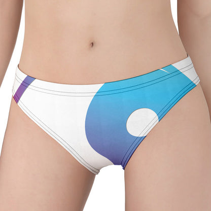 Purple And Blue Yin Yang Print Women's Panties