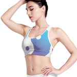 Purple And Blue Yin Yang Print Women's Sports Bra