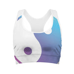 Purple And Blue Yin Yang Print Women's Sports Bra