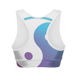 Purple And Blue Yin Yang Print Women's Sports Bra