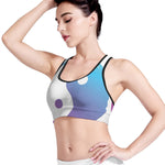 Purple And Blue Yin Yang Print Women's Sports Bra