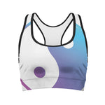 Purple And Blue Yin Yang Print Women's Sports Bra
